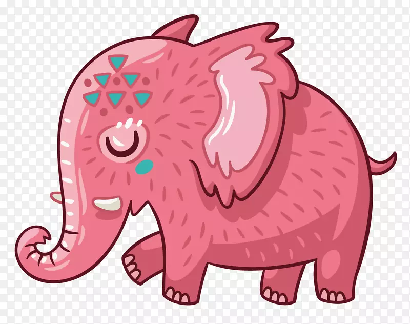 非洲象印度象粉红剪贴画粉红象