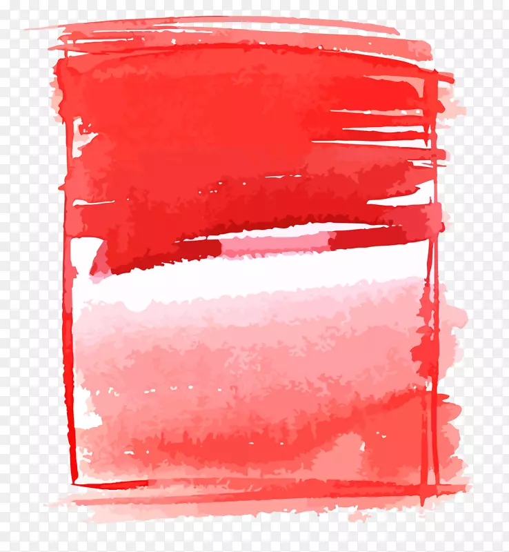 水彩画刷红涂鸦