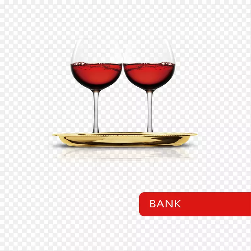 红酒银行酒杯宣传-红酒标识银行宣传