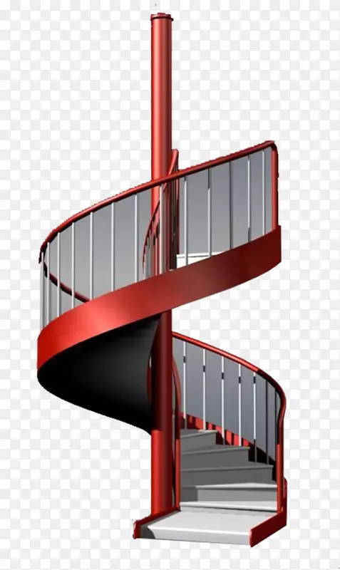 红色楼梯图标-可爱的红色旋转楼梯