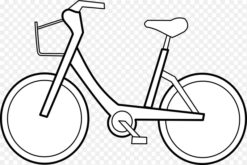 自行车黑白剪贴画.自行车形象