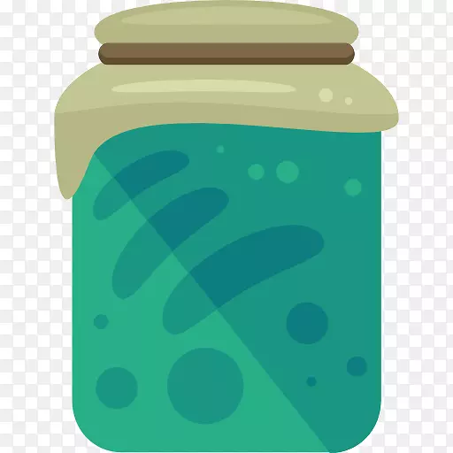 腌制黄瓜罐图标-蓝色罐子
