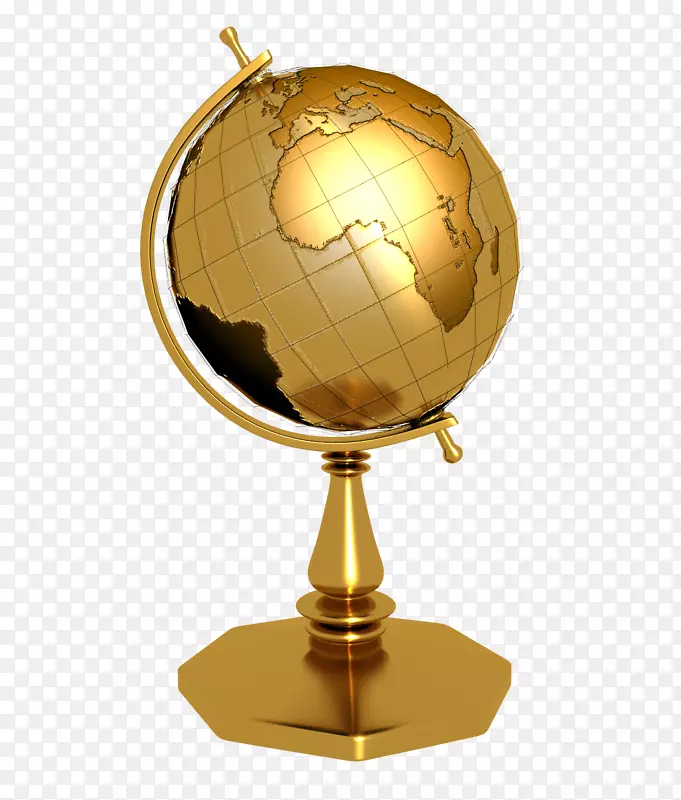 全球三维渲染-金色地球仪