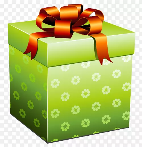 礼品卡夹艺术-绿色礼品盒