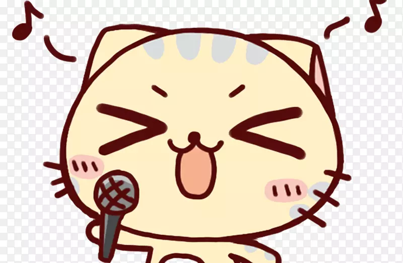 猫餐卡通-唱歌的小猫