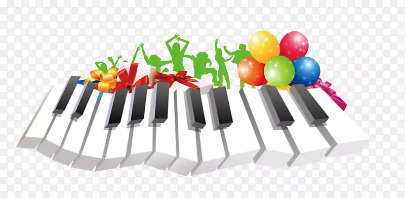 钢琴音乐键盘-钢琴气球狂欢节