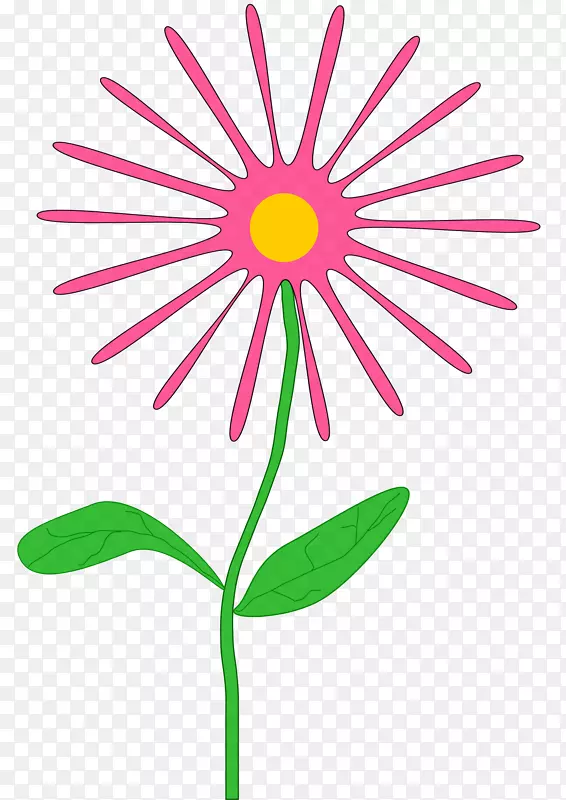 粉红花卉剪贴画-四月花卉剪贴画