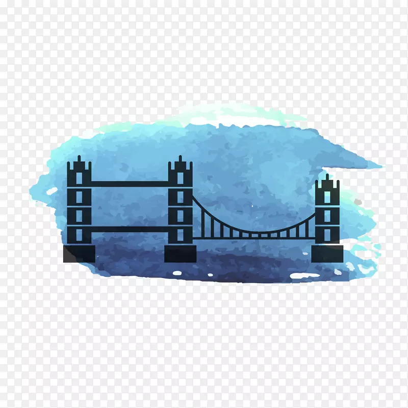伦敦水彩画山水画桥