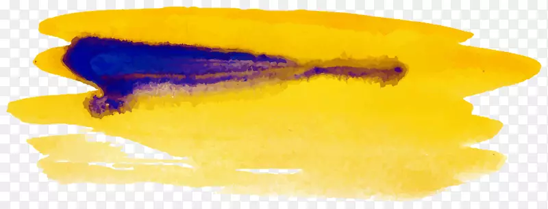 水彩画画笔涂鸦-以黄色涂鸦为载体
