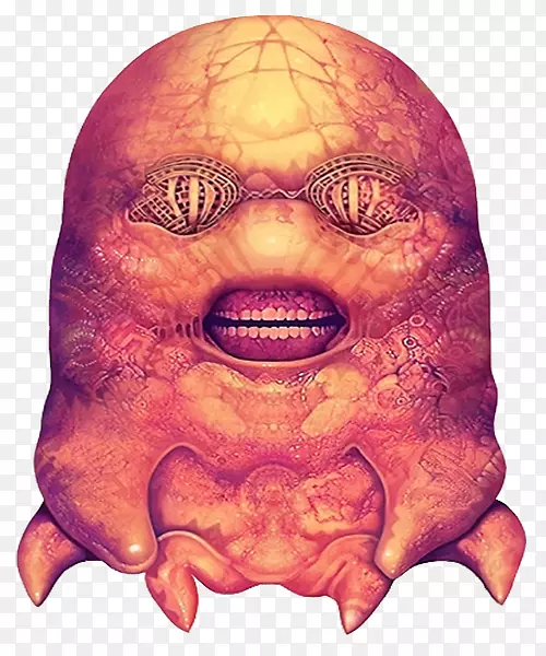 3D怪物迷宫电脑文件-红色3D怪物插画