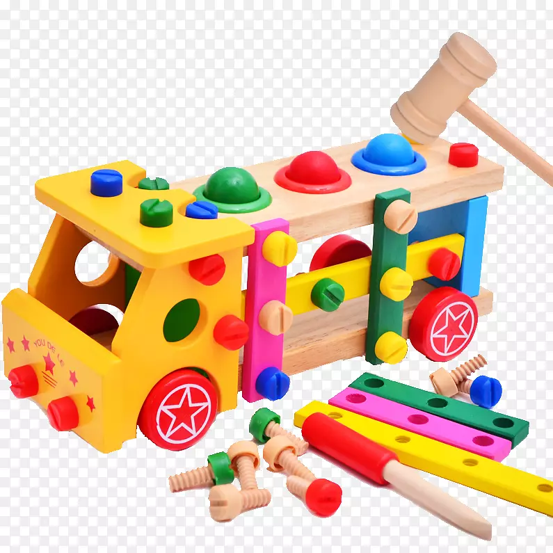 玩具块螺母教育玩具螺丝可拆卸玩具车