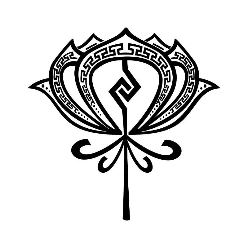 纹身剪贴画nelumbo nucifera aztec符号-Aztec花纹身