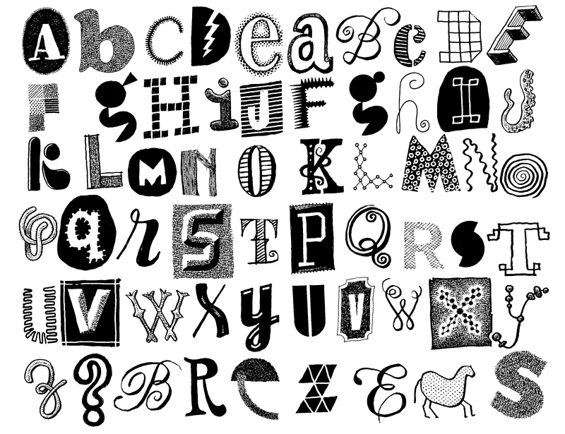 字母字母表绘制素描夹艺术.字母