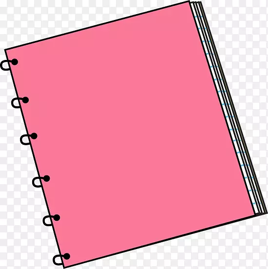 纸质笔记本剪贴画.粉红矩形剪贴画