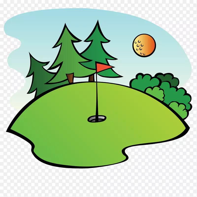 高尔夫球场高尔夫球杆T形夹艺术高尔夫球场剪贴画