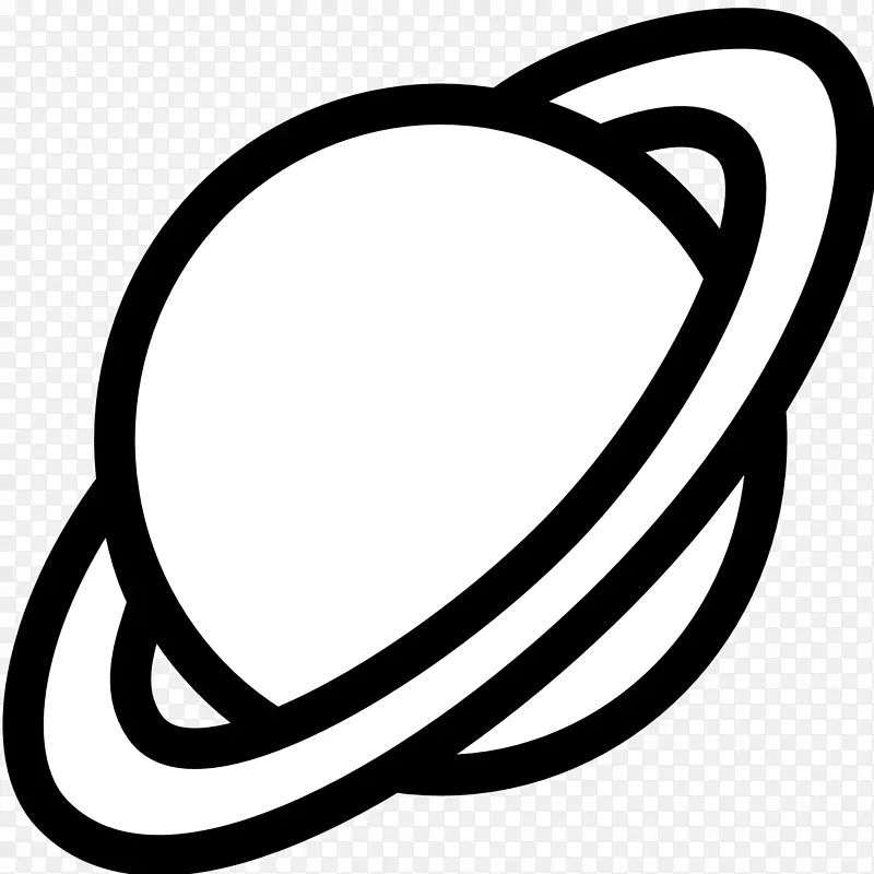 黑白土星太阳系剪贴画