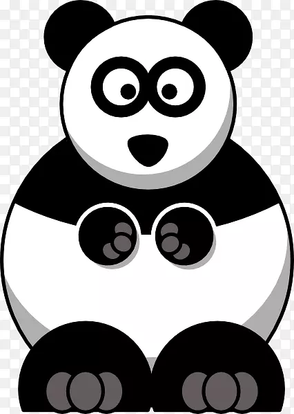 大熊猫熊卡通剪辑艺术-卡通熊猫