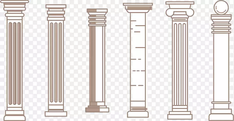 墙方尖塔柱古典顺序手绘墙柱