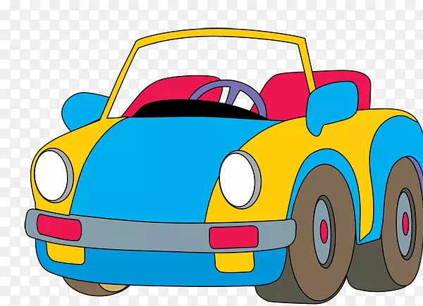 汽车模型剪贴画：运输玩具剪贴画-蓝色汽车剪贴画
