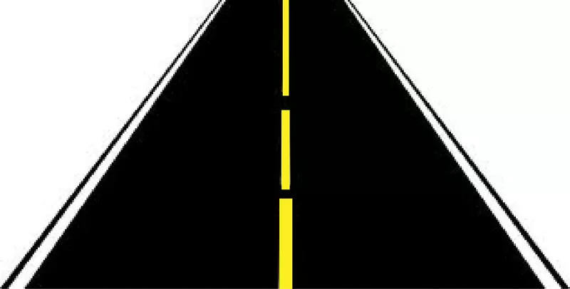 三角形黄色字体-直路斜坡