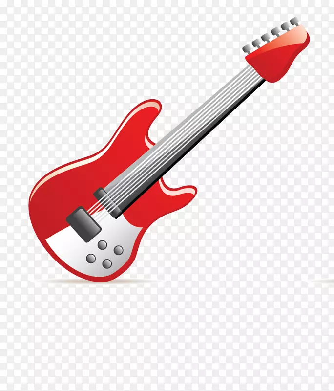 吉他乐器-红色吉他