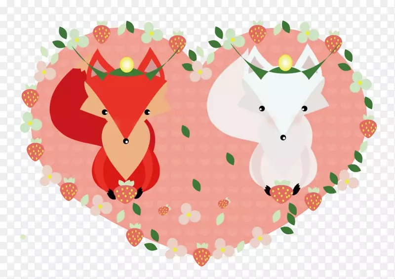 北极狐图-已婚白狐和红狐