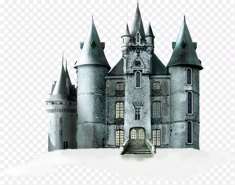 海克莱尔城堡剪贴画-万圣节蓝色城堡