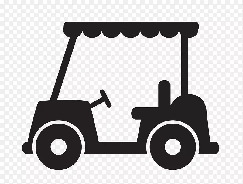 高尔夫俱乐部高尔夫球车图标-黑色高尔夫球手推车
