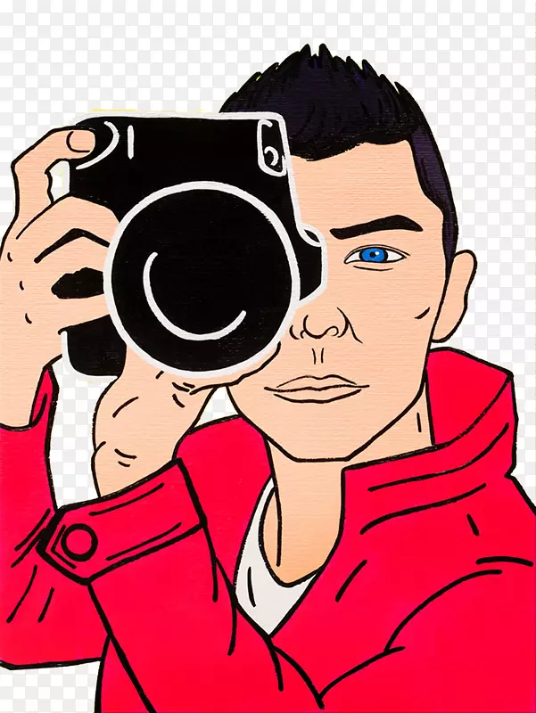 摄影师摄影照相机插图-插图摄影师专注于拍摄