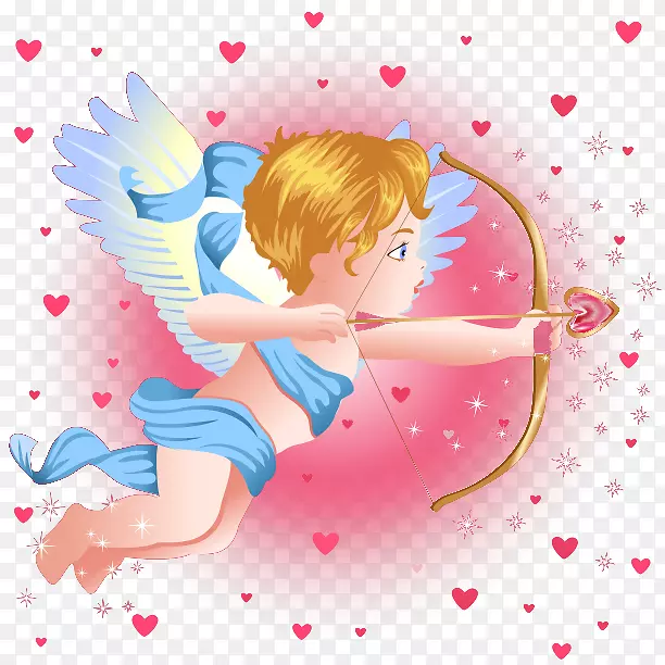 丘比特天使爱情剪贴画-丘比特的爱情箭头插图
