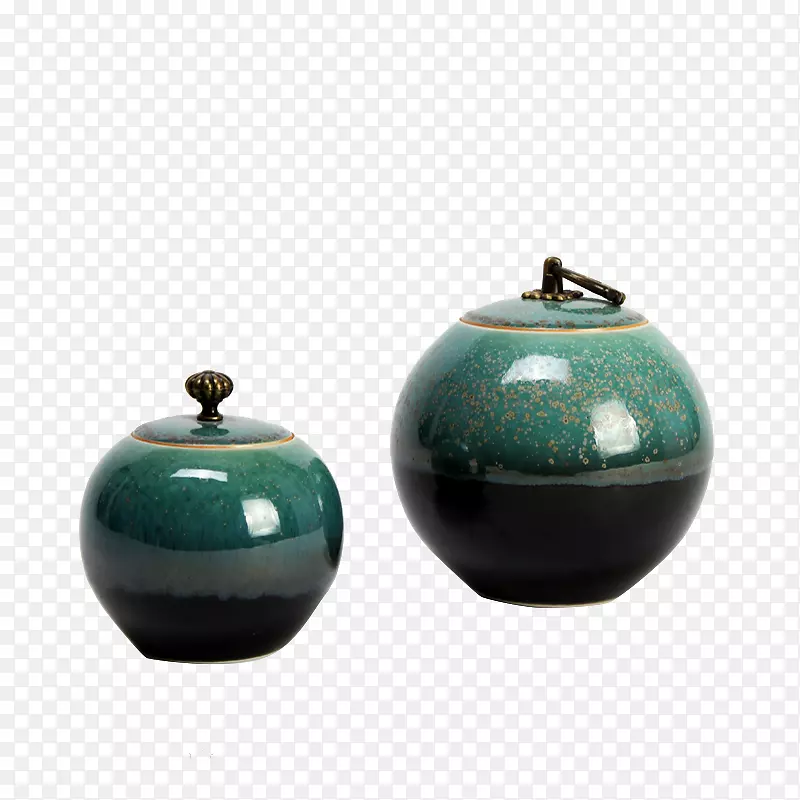 陶瓷罐花瓶玻璃-创意家居装饰圆陶瓷罐