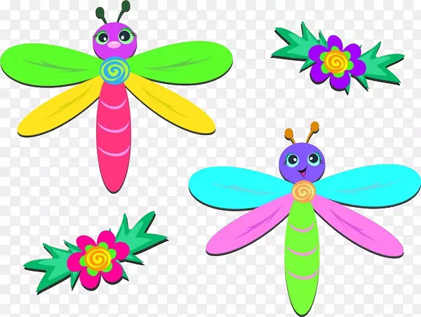 免费蜻蜓剪贴画-卡通蜻蜓素材