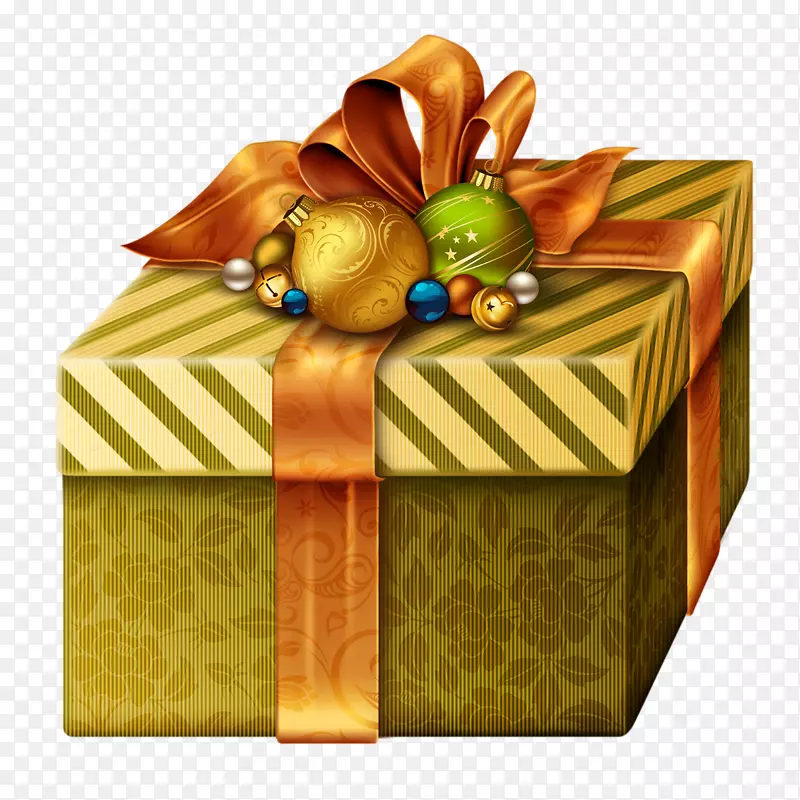 圣诞老人圣诞礼物操作-绿色礼品盒