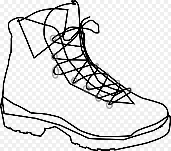 徒步旅行靴牛仔靴夹艺术-徒步旅行靴剪