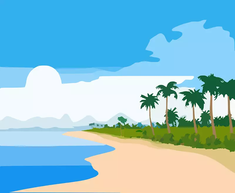 夏威夷海滩、沙滩、佛罗里达海滩、海岸剪贴画-酒店管理剪贴画