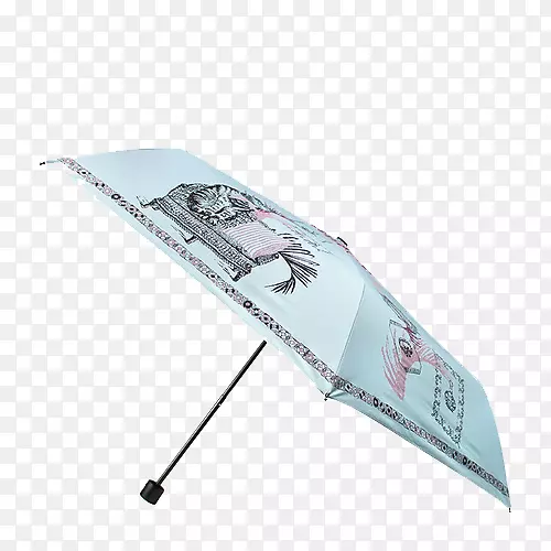 伞夹艺术-天蓝色伞