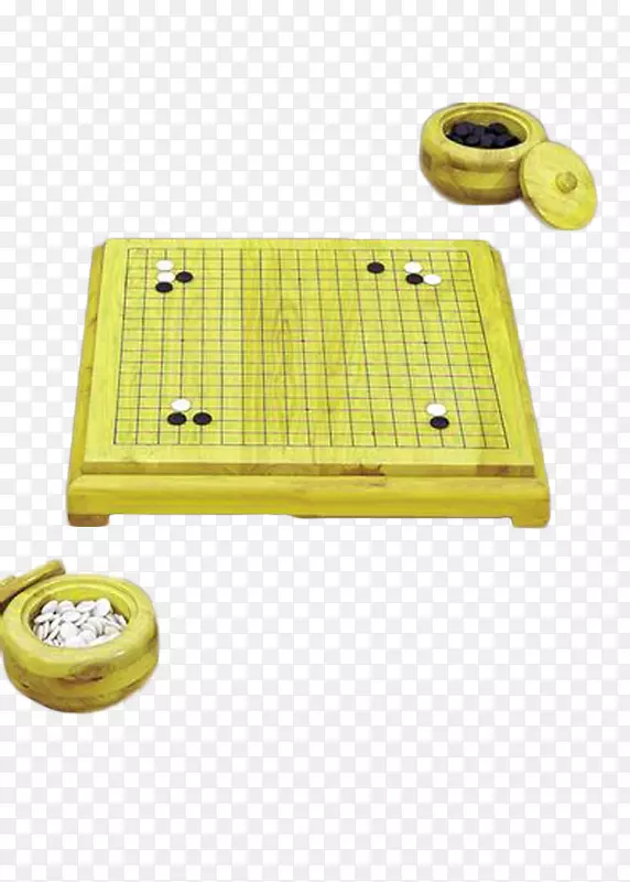 围棋祥奇-黄色简单棋艺纹样