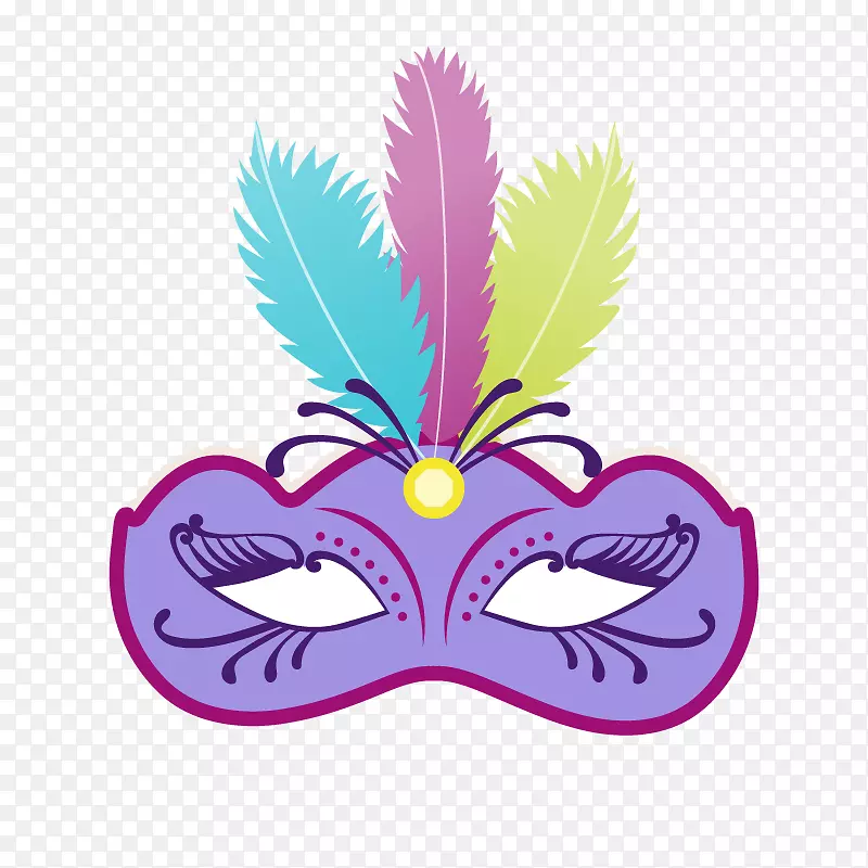 巴西里约热内卢狂欢节面具-舞蹈面具羽毛载体