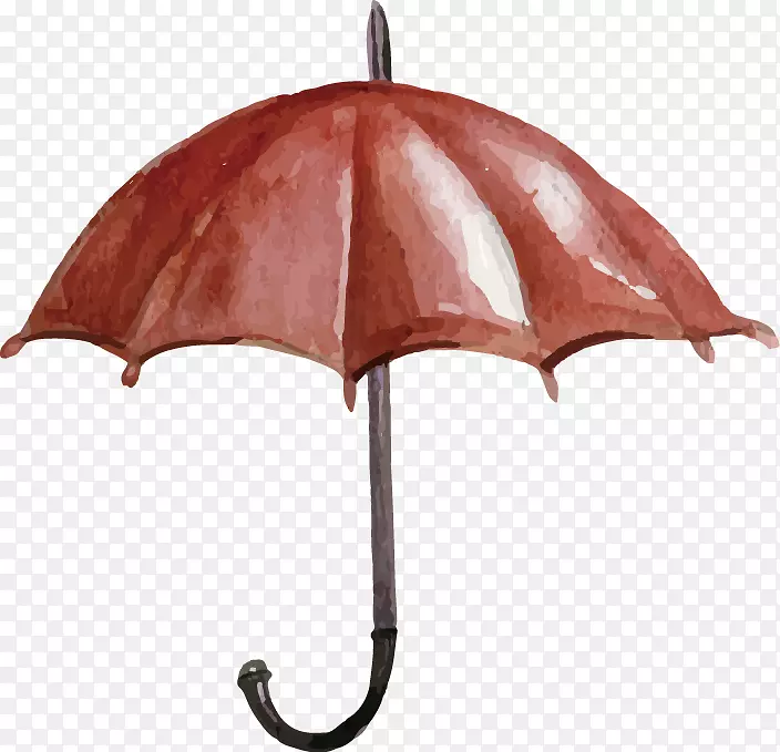 雨伞彩绘红色雨伞水