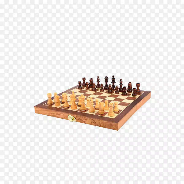 国际象棋棋子象奇棋子棋盘中的黑白棋盘.磁性木制棋盘内嵌包装