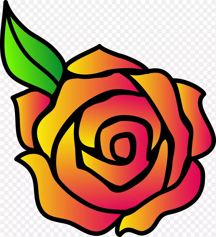 绘制卡通玫瑰剪贴画-墨西哥玫瑰剪贴画