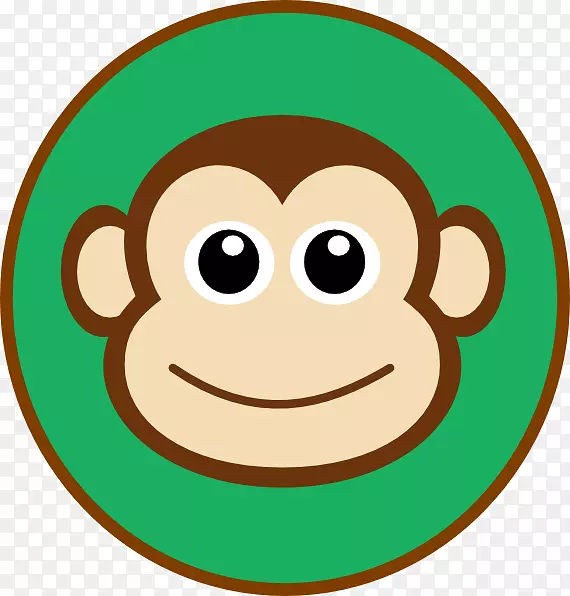 猴子卡通画面部剪贴画-可爱的猴子剪贴画