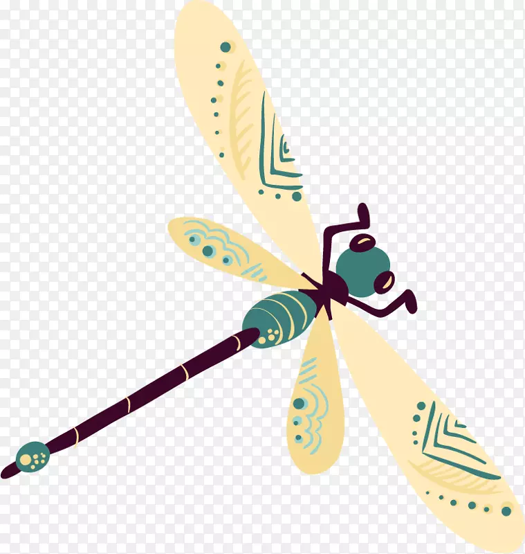 昆虫蜻蜓-蜻蜓装饰图案材料自由扣