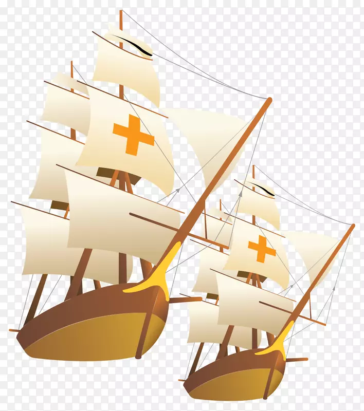 帆船剪贴画-卡通画古帆船