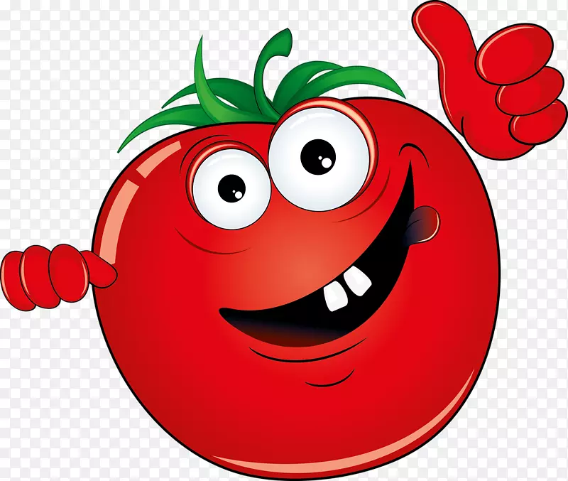 蔬菜卡通画插图.红色西红柿