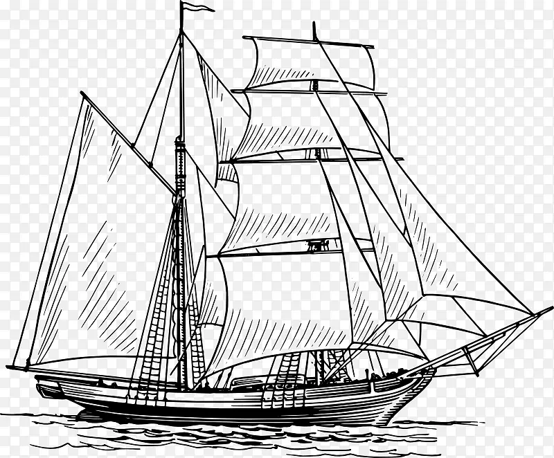 画帆船.船型轮廓