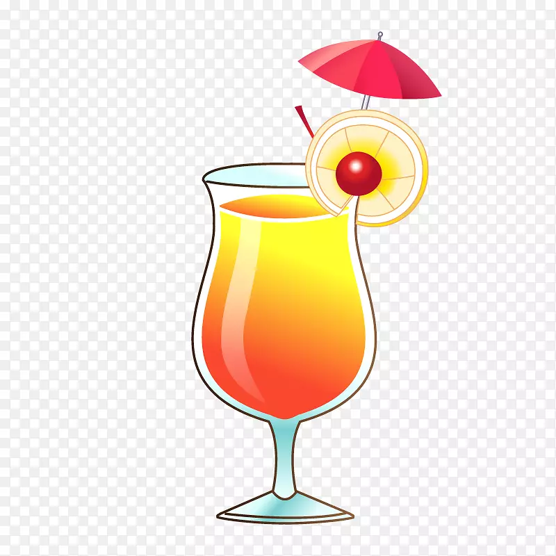 橙汁，海风，葡萄酒，鸡尾酒，苹果汁-卡通创意果汁