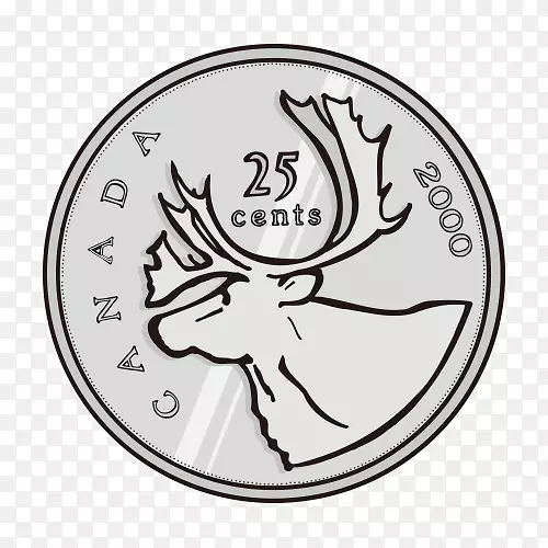 加拿大硬币四分之一加元剪贴画创意硬币设计