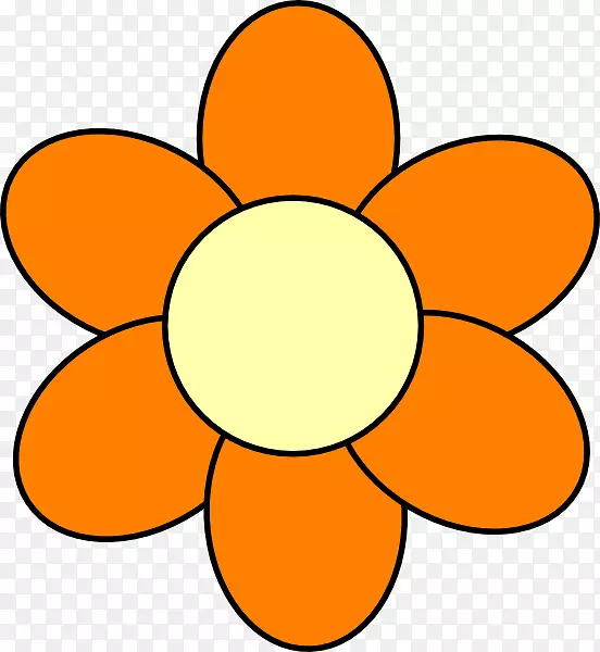 花卉橙色剪贴画-花卡通