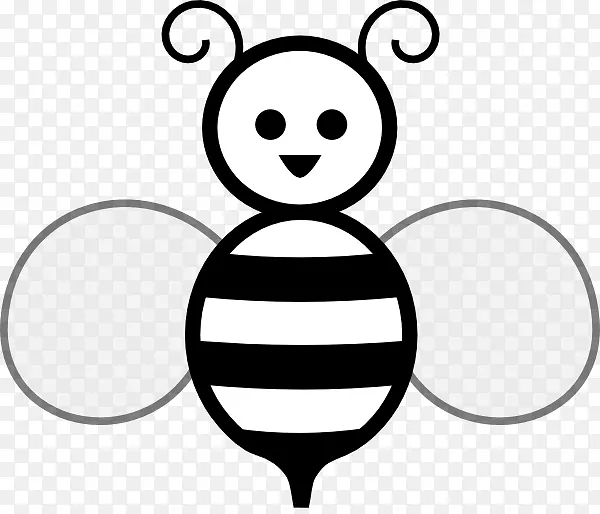 蜜蜂黑白免费内容剪贴画-黑白蜜蜂